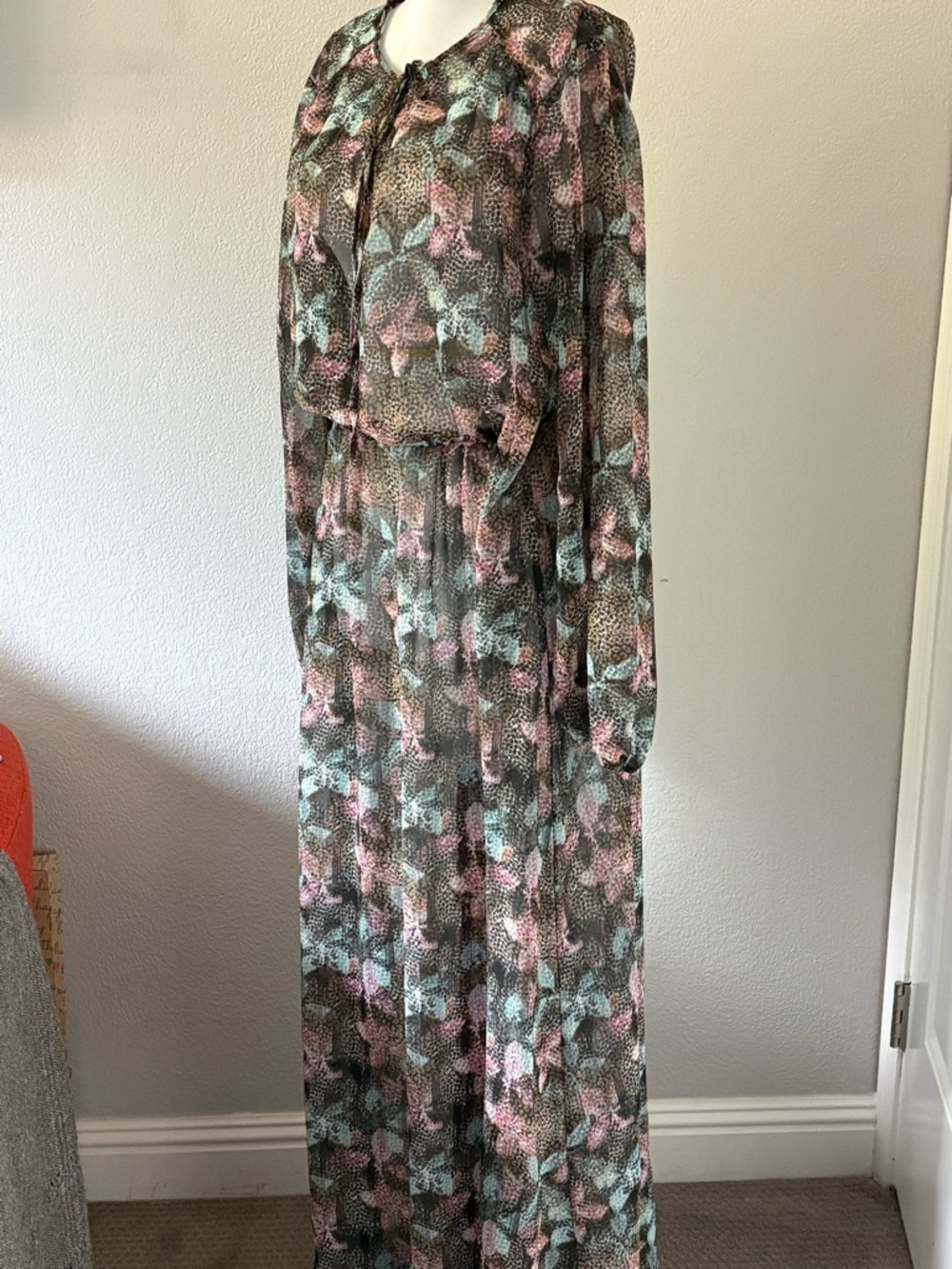 Suite Blanco sheer resort wear sheer maxi dress size XL made in Spain